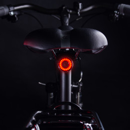 
LED USB-C galinis dviračio žibintas, raudonas žibintas, STOP jutiklis, juodas
