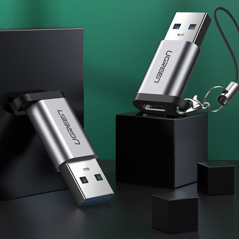 Adapterio kištukas iš USB-C į USB 5Gb/ s, pilkas