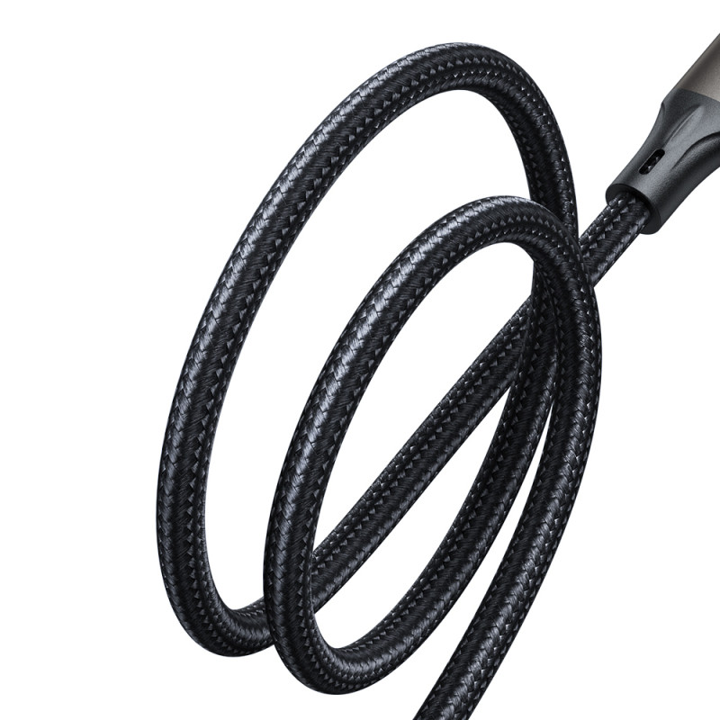 USB-C 100 W Light-Speed Series laidas, 1,2 m juodas