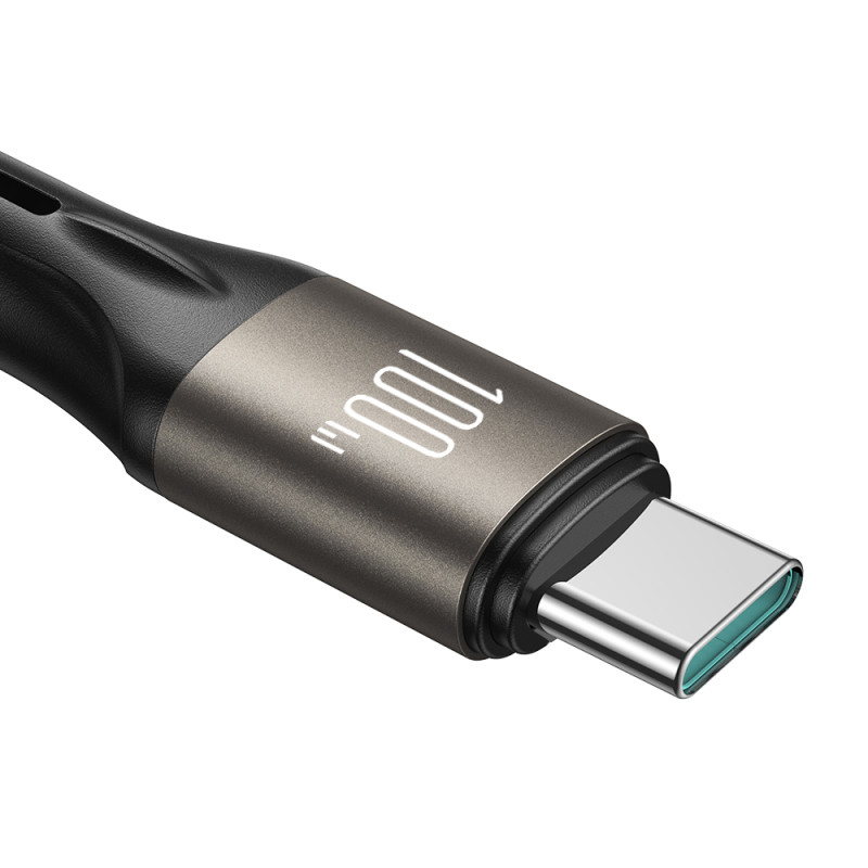 USB-C 100 W Light-Speed Series laidas, 1,2 m juodas