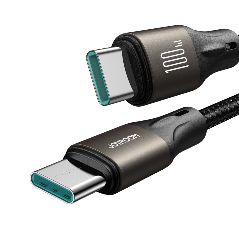 USB-C 100 W Light-Speed Series laidas, 1,2 m juodas
