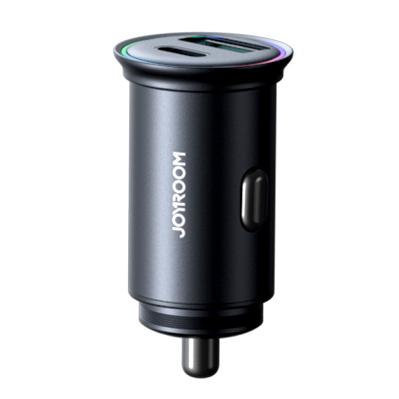 Mini automobilinis įkroviklis 60W USB-A QC3.0 USB-C PD juodas