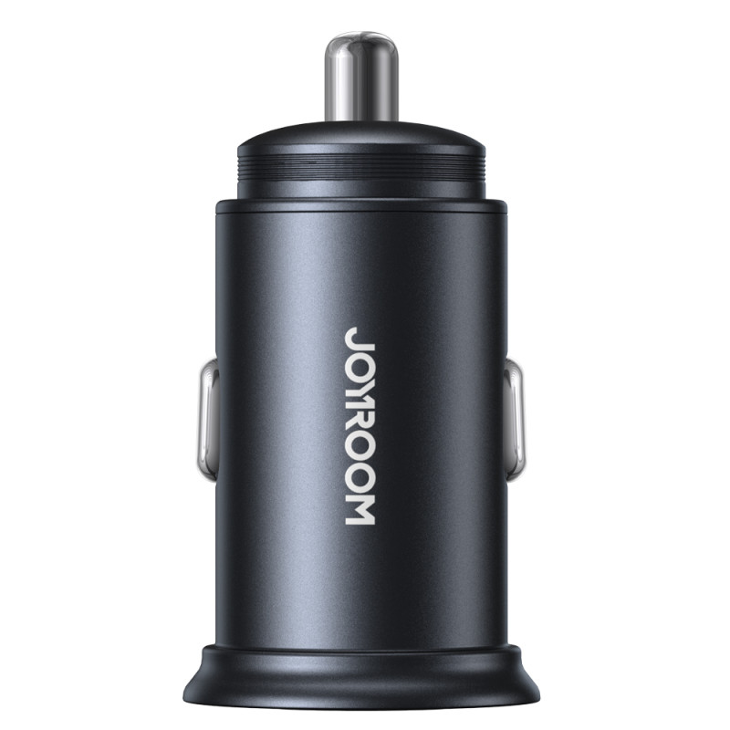 Mini automobilinis įkroviklis 60W USB-A QC3.0 USB-C PD juodas
