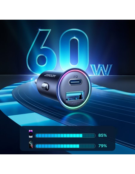Mini automobilinis įkroviklis 60W USB-A QC3.0 USB-C PD juodas
 
Mini automobilinis įkroviklis 60W USB-A QC3.0 USB-C PD juodas