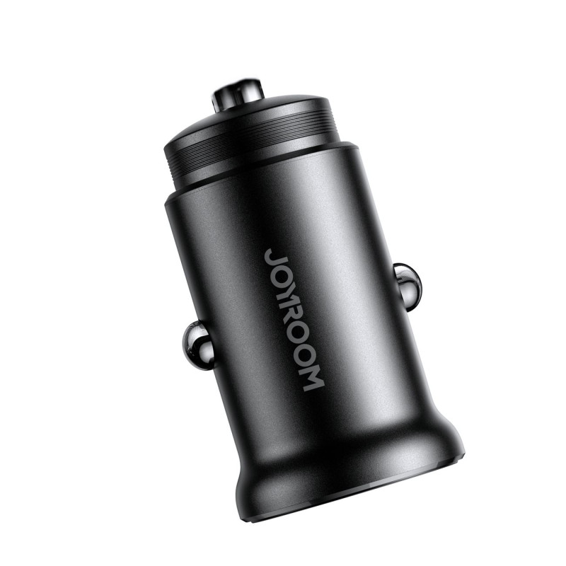 Mini automobilinis įkroviklis 30W USB-A QC3.0 USB-C PD juodas