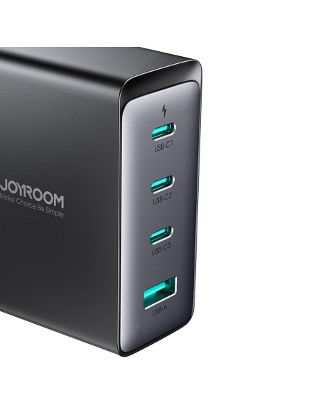 
GaN tinklo įkroviklis 140 W JK kištukas 3x USB-C USB-A + USB-C laidas 1,2 m
