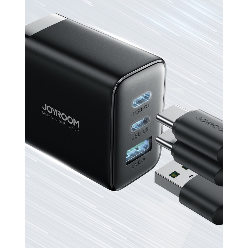 Greitas sieninis įkroviklis 2x USB-C USB-A 32W JK kištukas 32W juodas