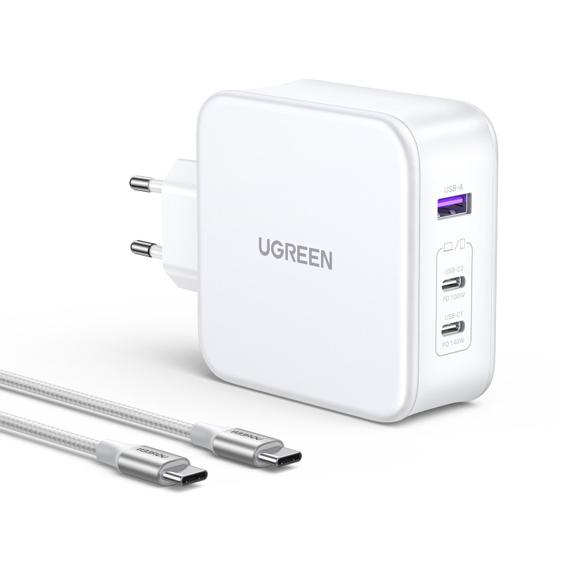 GaN Nexode USB-A 2x USB-C 140W sieninis įkroviklis + USB-C laidas 1,5 m baltas
GaN Nexode USB-A 2x USB-C 140W sieninis įkroviklis + USB-C laidas 1,5 m baltas
