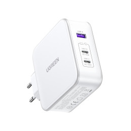 
GaN Nexode USB-A 2x USB-C 140W sieninis įkroviklis + USB-C laidas 1,5 m baltas
