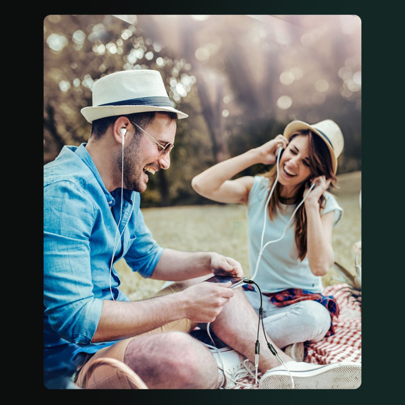 
Garso skirstytuvo kabelio mini lizdas 3,5 mm - 2x mini lizdas 3,5 mm 21 cm juodas
