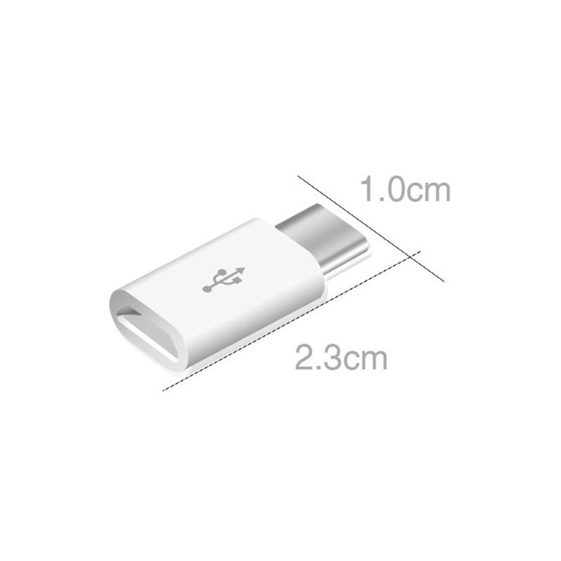 Adapterio kištukas iš mikro USB į USB-C, baltas