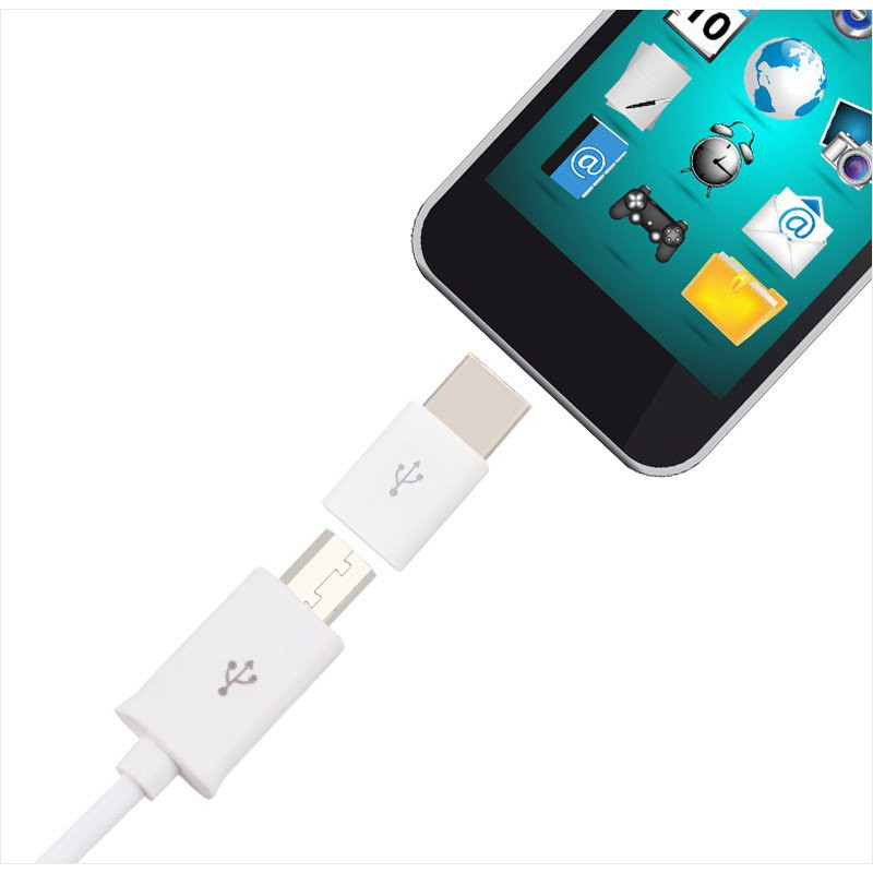 Adapterio kištukas iš mikro USB į USB-C, baltas