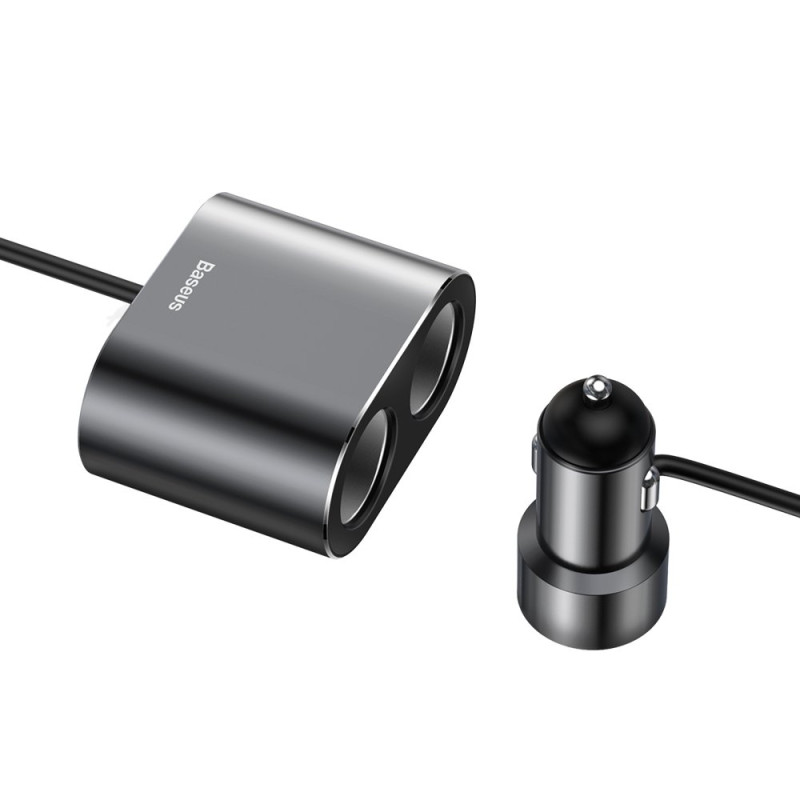 
Automobilinis cigarečių degiklio lizdo skirstytuvas, pakrovėjas 2x USB 3.1A 17W, juodas
