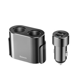 
Automobilinis cigarečių degiklio lizdo skirstytuvas, pakrovėjas 2x USB 3.1A 17W, juodas
