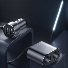 
Automobilinis cigarečių degiklio lizdo skirstytuvas, pakrovėjas 2x USB 3.1A 17W, juodas
