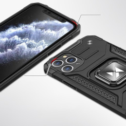 
Šarvuotas hibridinis dėklas iPhone 11 Pro + Ring Armor magnetiniam laikikliui, rožinis
