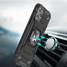 
Šarvuotas hibridinis dėklas iPhone 11 Pro + Ring Armor magnetiniam laikikliui, rožinis
