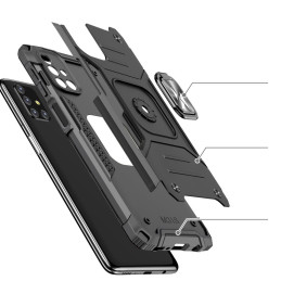 
Šarvuotas hibridinis dėklas Samsung Galaxy M31s + Ring Armor magnetinis laikiklis, sidabrinis
