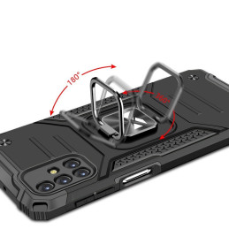 
Šarvuotas hibridinis dėklas Samsung Galaxy M31s + Ring Armor magnetinis laikiklis, sidabrinis
