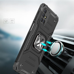 
Šarvuotas hibridinis dėklas Samsung Galaxy M31s + Ring Armor magnetinis laikiklis, sidabrinis
