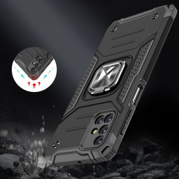 
Šarvuotas hibridinis dėklas Samsung Galaxy M31s + Ring Armor magnetinis laikiklis, sidabrinis
