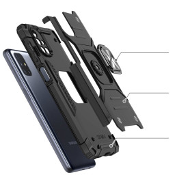 
Šarvuotas hibridinis dėklas Samsung Galaxy M51 + Ring Armor magnetiniam laikikliui, rožinis
