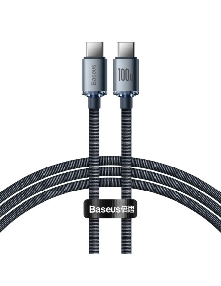 Laido laidas greitam įkrovimui ir duomenų perdavimui USB-C USB-C 100W 1,2m juodas Laido laidas greitam įkrovimui ir duomenų perdavimui USB-C USB-C 100W 1,2m juodas