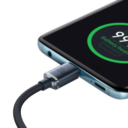 Laido laidas greitam įkrovimui ir duomenų perdavimui USB-C USB-C 100W 1,2m juodas