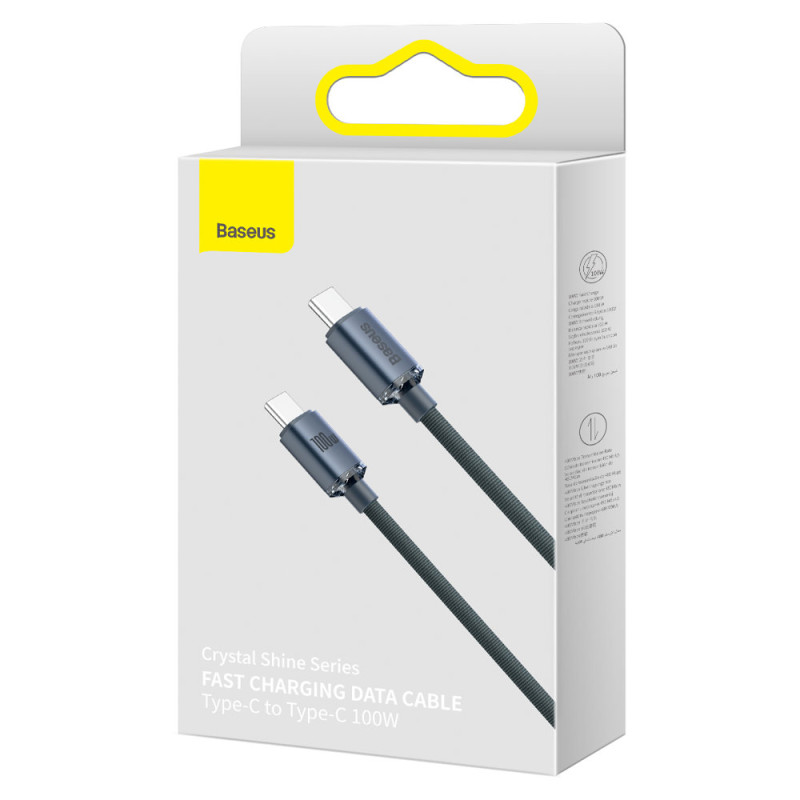 Laido laidas greitam įkrovimui ir duomenų perdavimui USB-C USB-C 100W 1,2m juodas