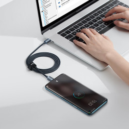 Laido laidas greitam įkrovimui ir duomenų perdavimui USB-C USB-C 100W 1,2m juodas