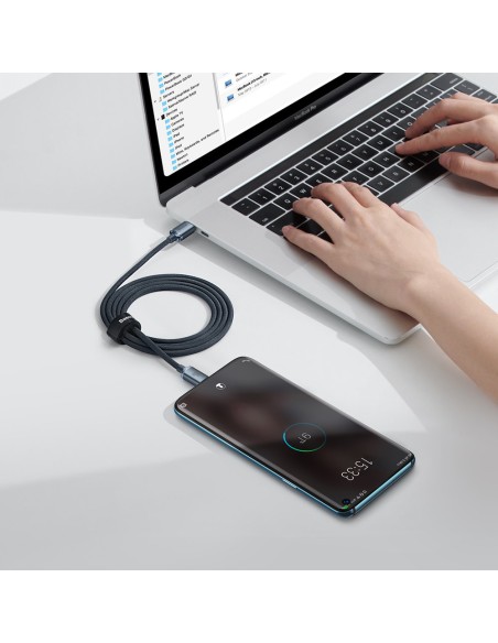 Laido laidas greitam įkrovimui ir duomenų perdavimui USB-C USB-C 100W 1,2m juodas Laido laidas greitam įkrovimui ir duomenų perdavimui USB-C USB-C 100W 1,2m juodas