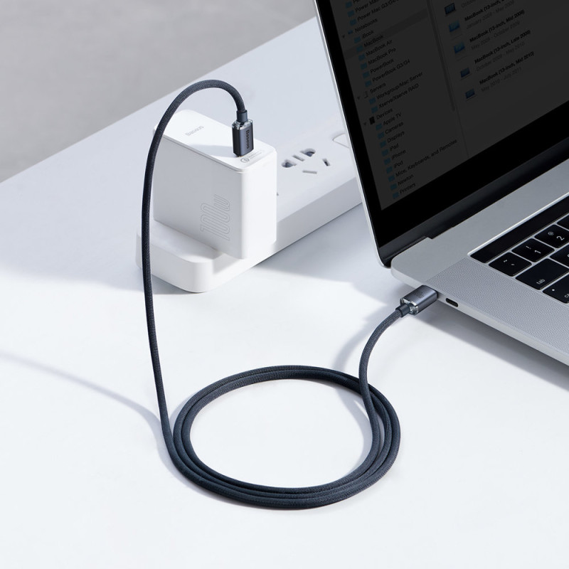 Laido laidas greitam įkrovimui ir duomenų perdavimui USB-C USB-C 100W 1,2m juodas