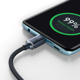 Laido laidas greitam įkrovimui ir duomenų perdavimui USB-C USB-C 100W 1,2m juodas