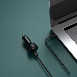 
Greitas, galingas USB/ USB-C automobilinis įkroviklis PPS QC PD 100W, juodas
