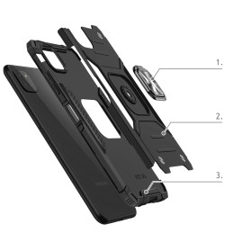 
Šarvuotas dėklo dangtelis + magnetinis laikiklis Samsung Galaxy A22 4G Ring Armor raudonas
