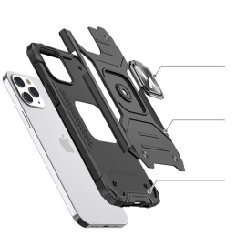 
Šarvuotas korpuso dangtelis + magnetinis laikiklis iPhone 13 Pro Max Ring Armor mėlynas
