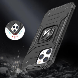 
Šarvuotas dėklas su dangteliu + magnetinis laikiklis iPhone 13 mini Ring Armor, mėlynas
