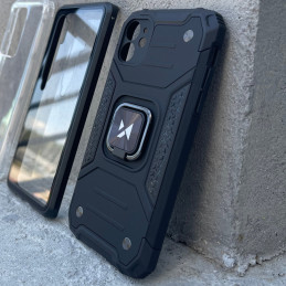 
Šarvuotas dėklas su dangteliu + magnetinis laikiklis iPhone 13 mini Ring Armor, mėlynas
