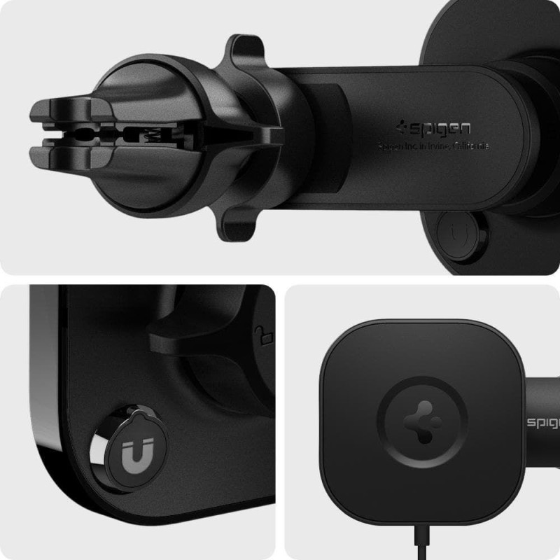 Magnetinis laikiklis su MagSafe 7,5W įkrovikliu oro išleidimo angai, juodas