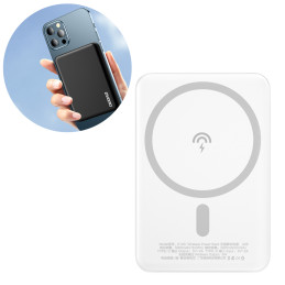 
5000 mAh magnetinis maitinimo blokas su MagSafe indukciniu įkrovikliu, juodas
