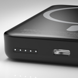 
5000 mAh magnetinis maitinimo blokas su MagSafe indukciniu įkrovikliu, juodas
