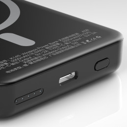 
5000 mAh magnetinis maitinimo blokas su MagSafe indukciniu įkrovikliu, juodas
