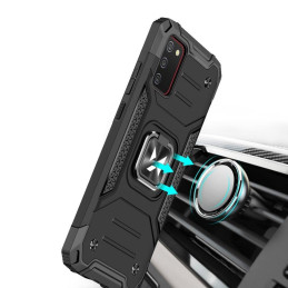 
Šarvuotas dėklas su dangteliu + magnetinis laikiklis Samsung Galaxy A03s Ring Armor, juodas

