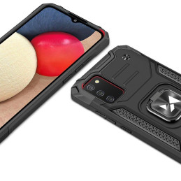 
Šarvuotas korpuso dangtelis + magnetinis laikiklis Samsung Galaxy A03s Ring Armor mėlynas
