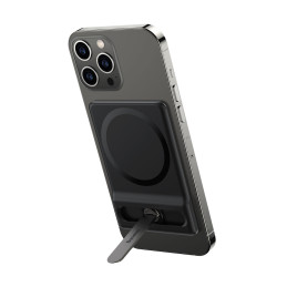 Telefono stovas sulankstomas su magnetiniu laikikliu juodas