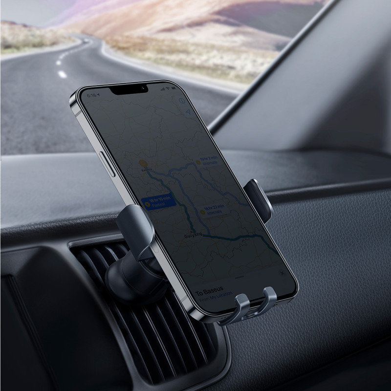 Gravity automobilinis telefono laikiklis Metal Age II orlaidei, tamsiai pilkas