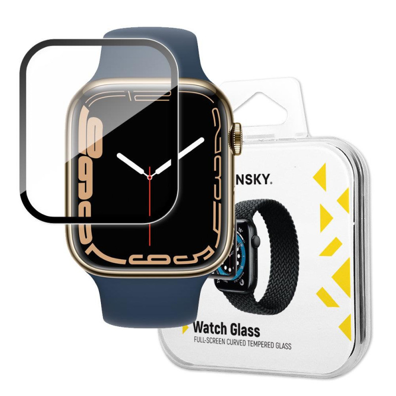 
Hibridinis apsauginis stiklas Apple Watch 7/ 8/ 9 45mm Watch Glass juodas
