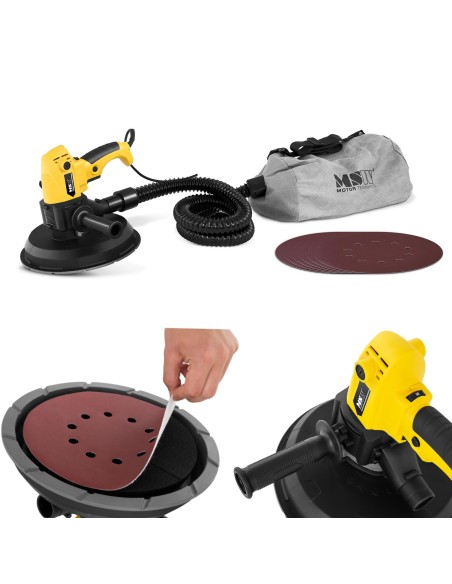 Nedulkėtas tinko šlifuoklis gipso apdailos dangoms su dulkių siurbliu 1010W sk. 225 mm Nedulkėtas tinko šlifuoklis gipso apdailos dangoms su dulkių siurbliu 1010W sk. 225 mm