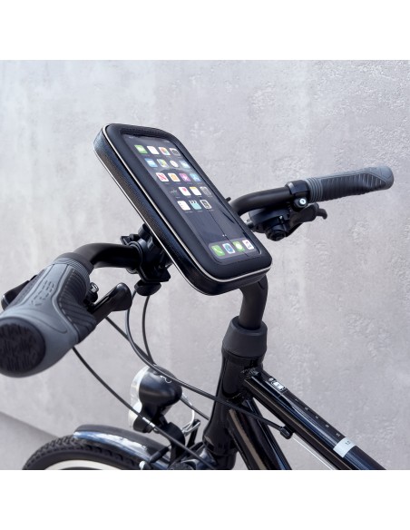 
Telefono dėklas su vairo laikikliu dviračiui, motociklui, paspirtukui, juodas
