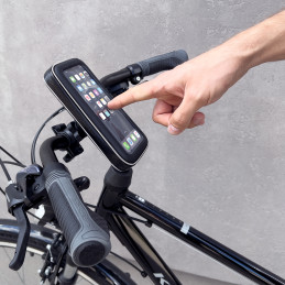 
Telefono dėklas su vairo laikikliu dviračiui, motociklui, paspirtukui, juodas
